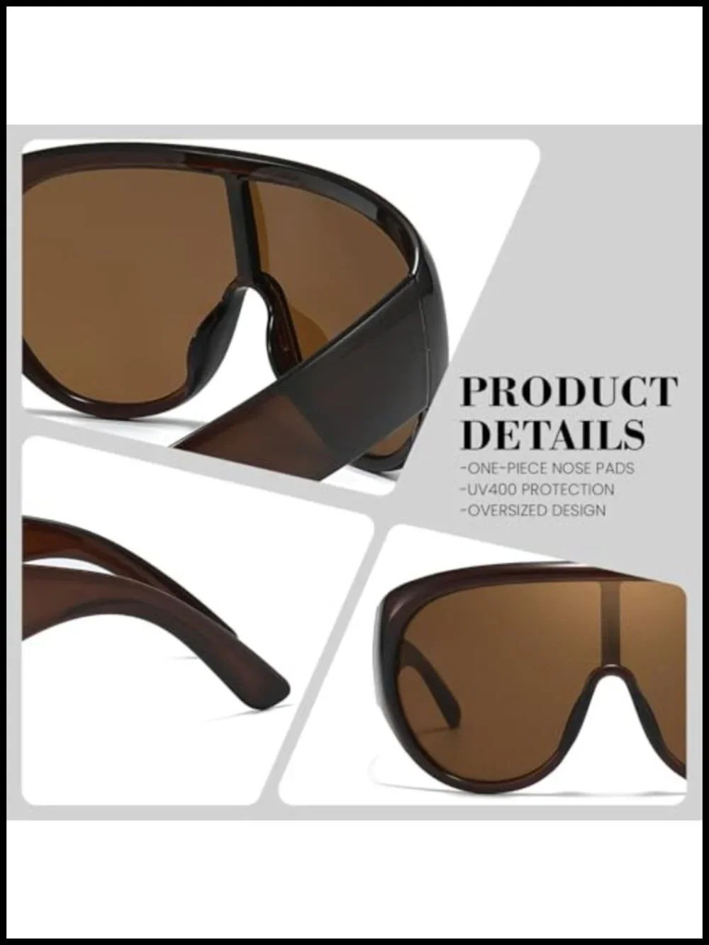 UV400 Oversized Wrap Around Sunglasses for Women with Large Frame Y2K Trendy